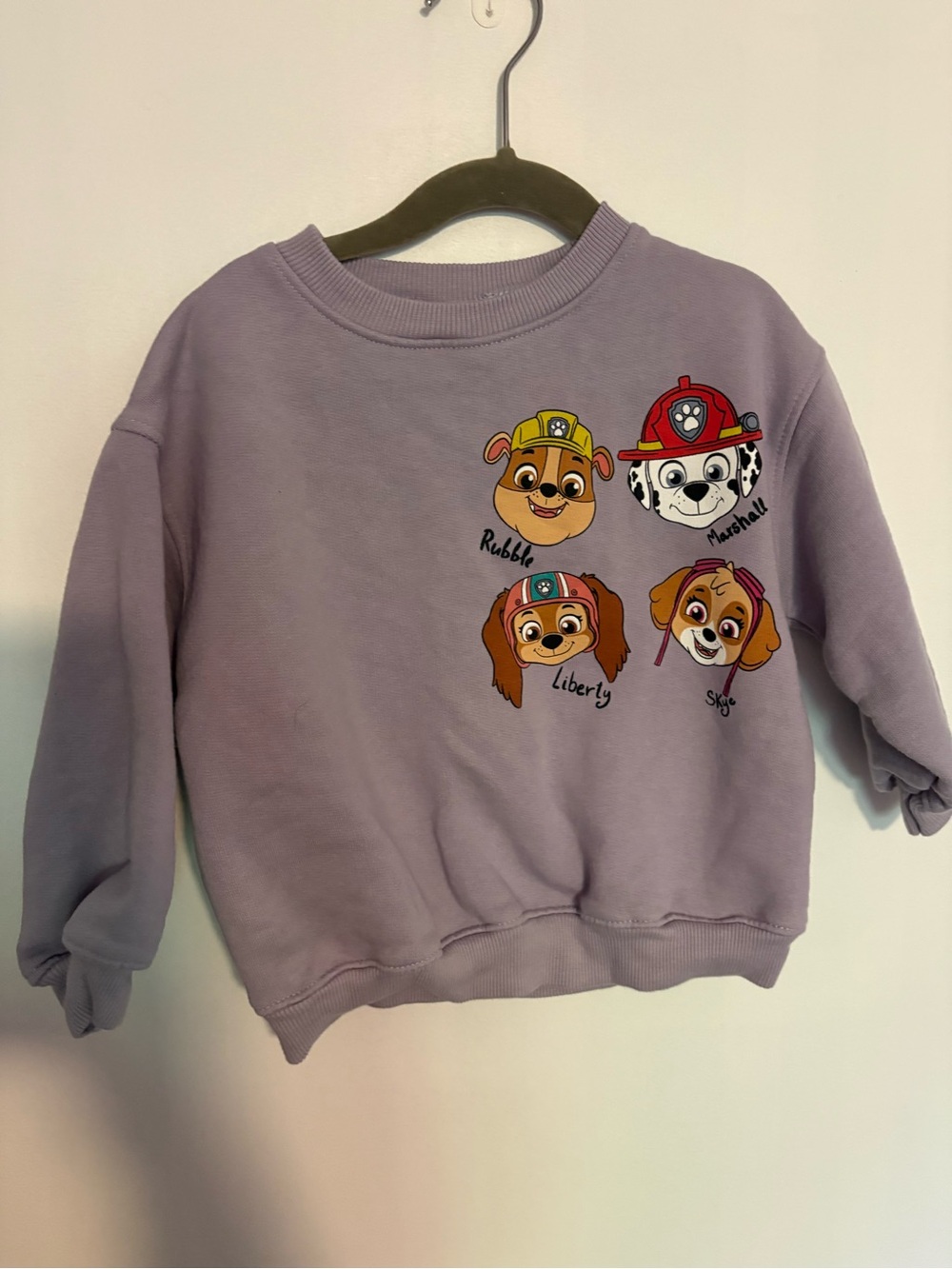 Zara Lilac Pullover Sweatshirt with Paw Patrol Character Print